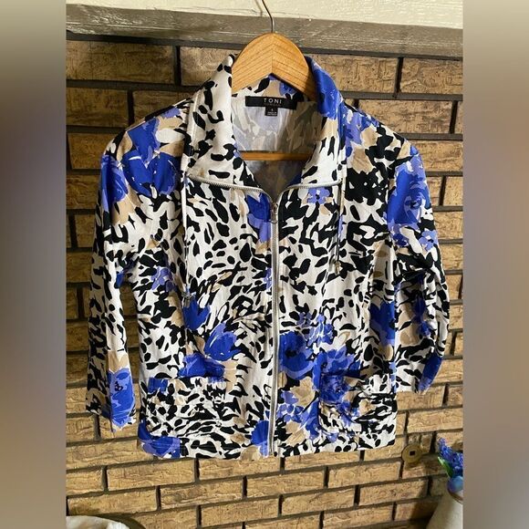 Floral animal print zip up blazer‎ - Picture 1 of 6